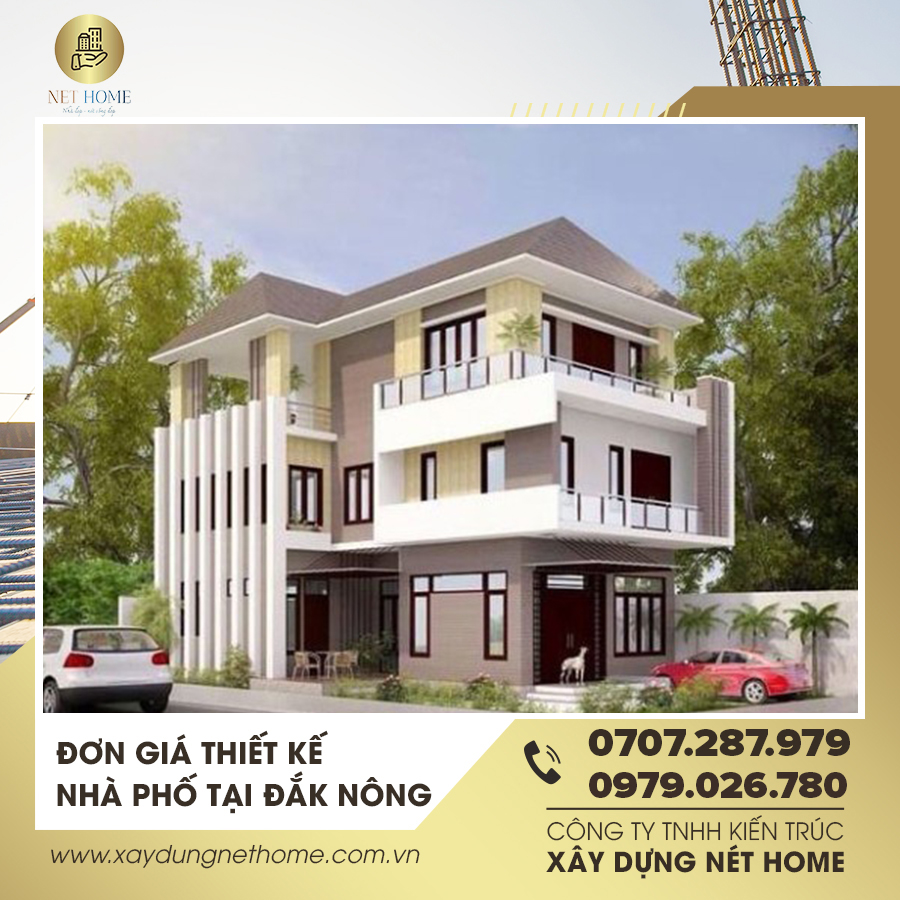 Đơn giá thiết kế nhà phố tại Đăk Nông