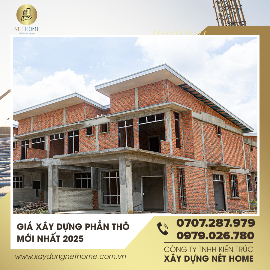 Giá xây dựng phần thô mới nhất 2025