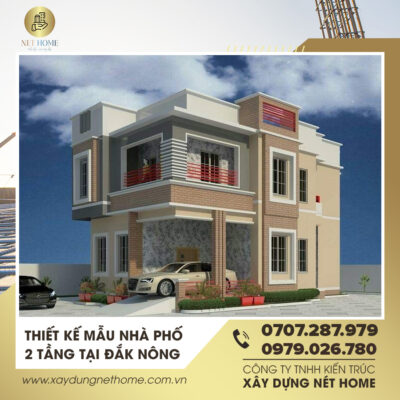 Thiết kế mẫu nhà phố 2 tầng tại Đăk Nông