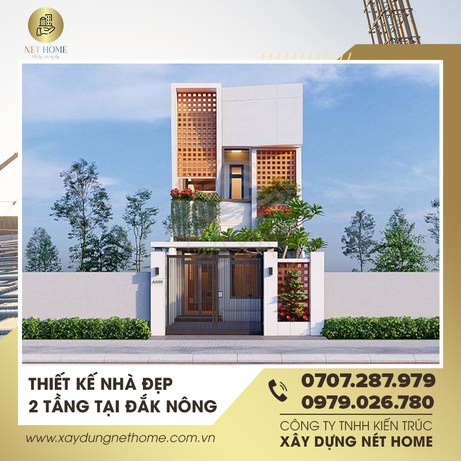 Thiết kế nhà đẹp 2 tầng tại Đăk Nông