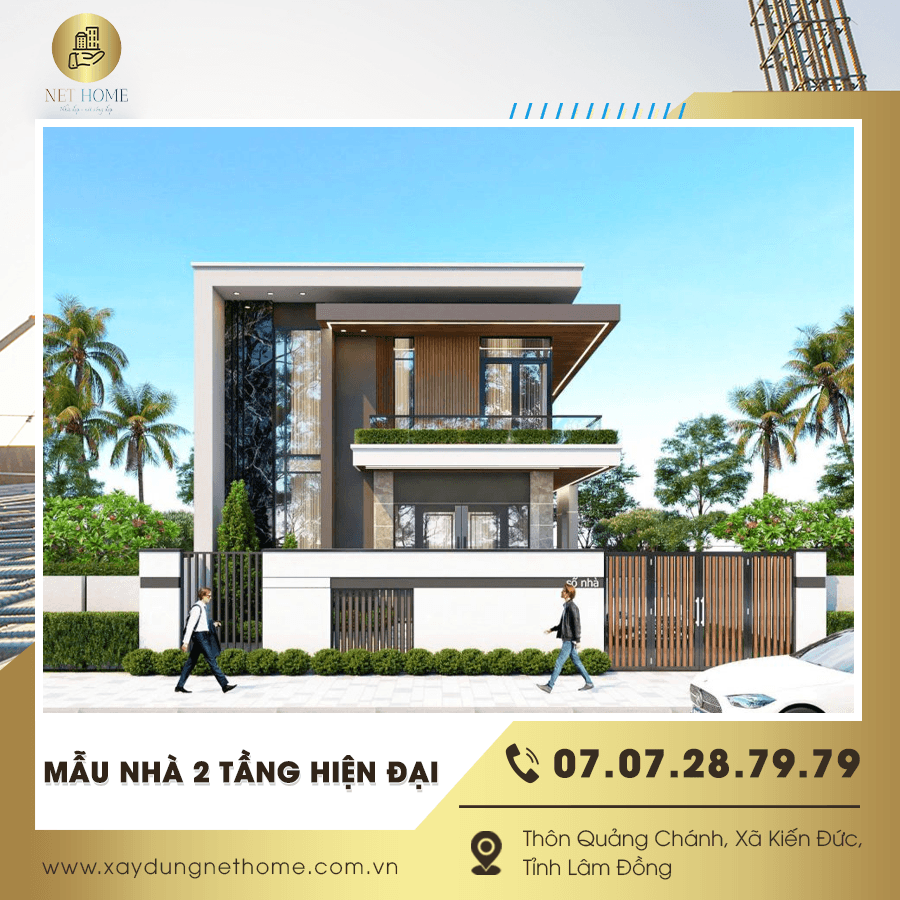 Mẫu nhà 2 tầng hiện đại cho gia đình