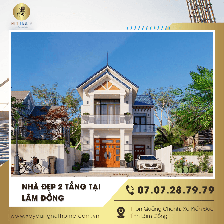 Thiết kế nhà đẹp 2 tầng tại Lâm Đồng