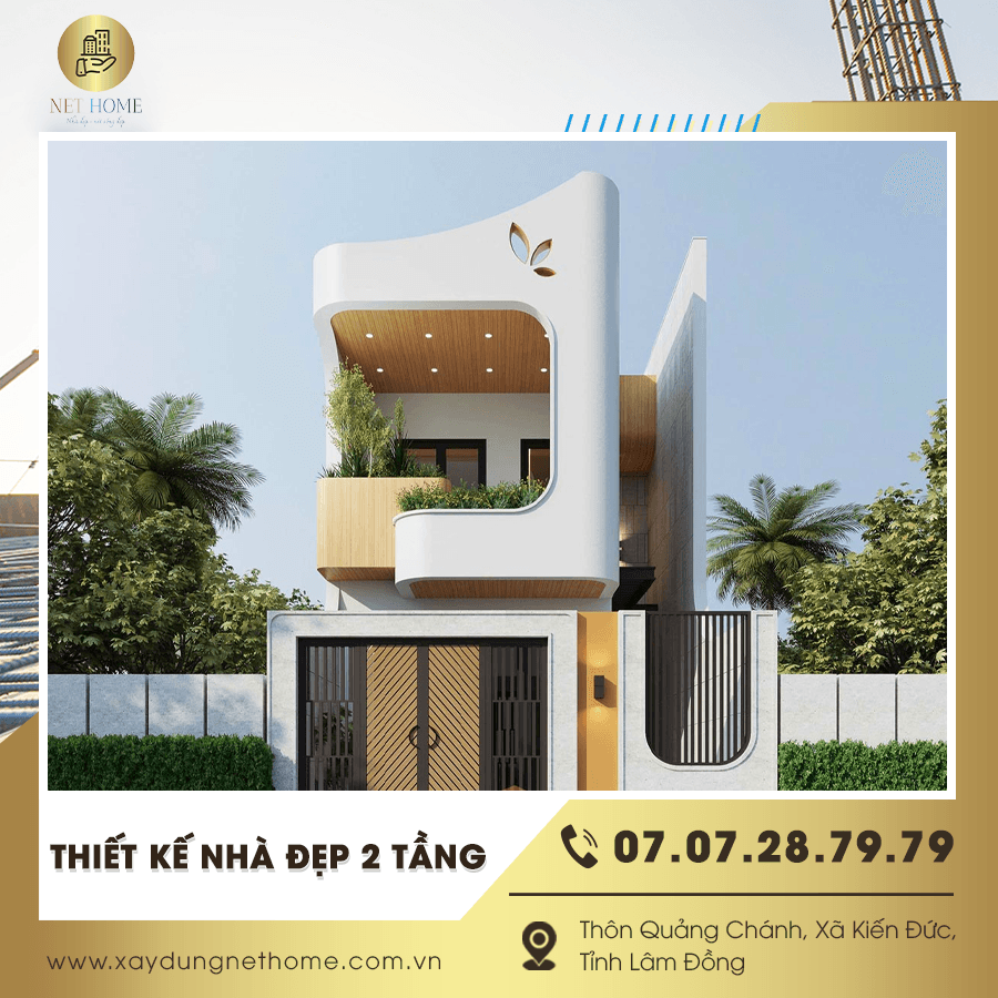 Thiết kế nhà đẹp 2 tầng hiện đại