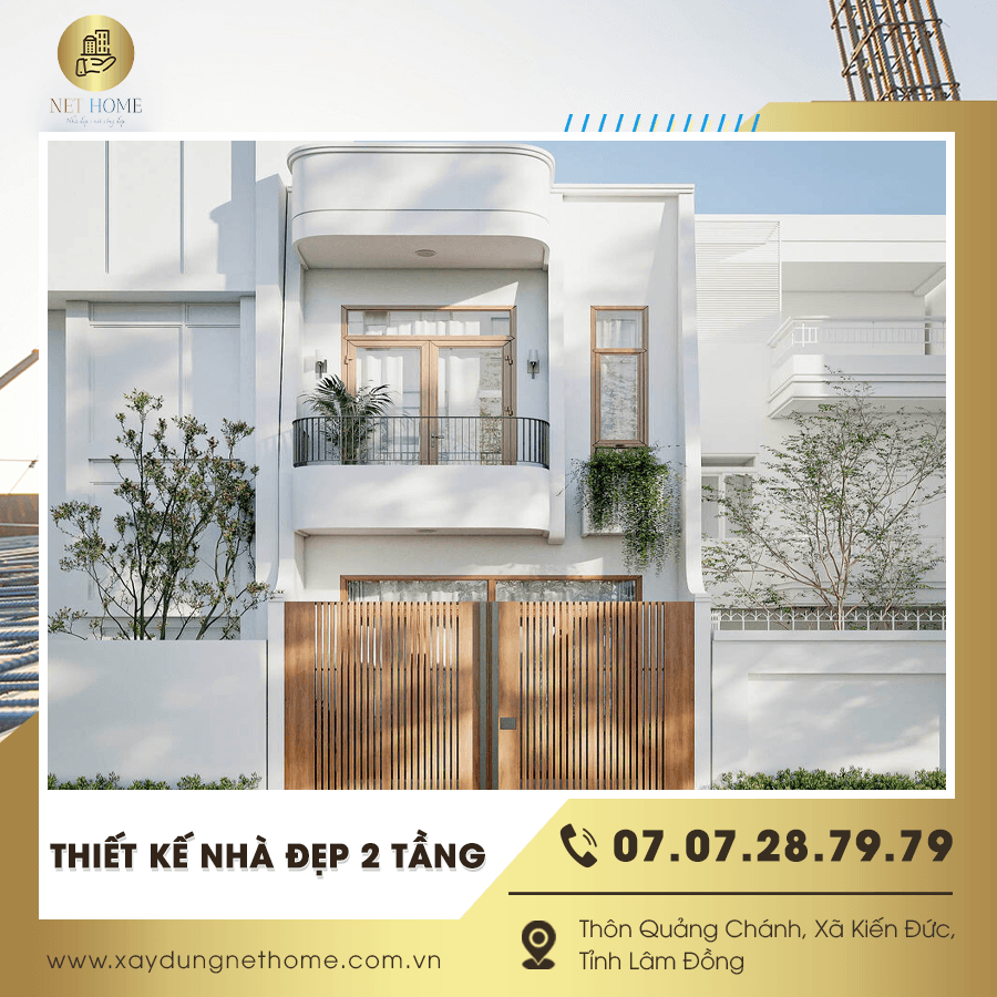 Thiết kế nhà đẹp 2 tầng phong cách mới